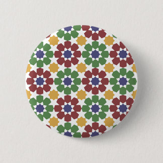 zellige Pattern Moroccan Ceramic Art Traditional 6 Cm Round Badge