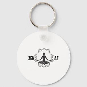 Zen Af Meditation Yoga Lotus Flower Woman Female C Key Ring