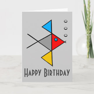Zen Angel Fish Happy Birthday Card