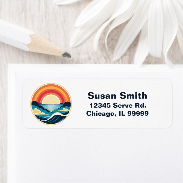 Zen Art Deco Sunset over Water (Insitu)