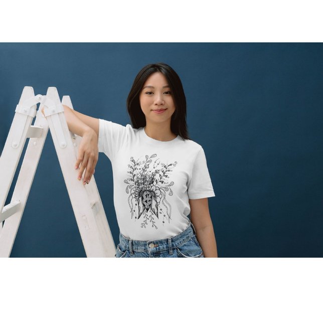 Zen Art flower drawn - T-Shirt (Tangle Blume gezeichnet - T-Shirt)