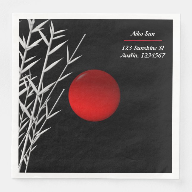 Zen Art ,good luck  ,personalised Napkin (Front)