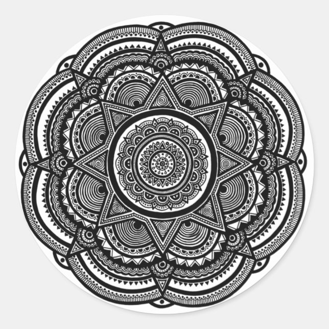 Zen Art Mandala Classic Round Sticker (Front)