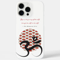 Zen Asian Red Sun Yoga Modern Calligraphy Om Aum