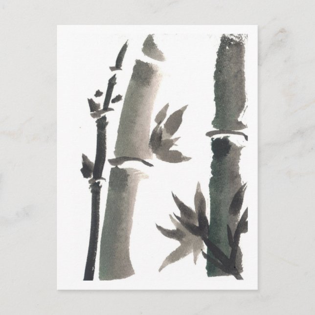 Zen Bamboo Art Postcard (Front)