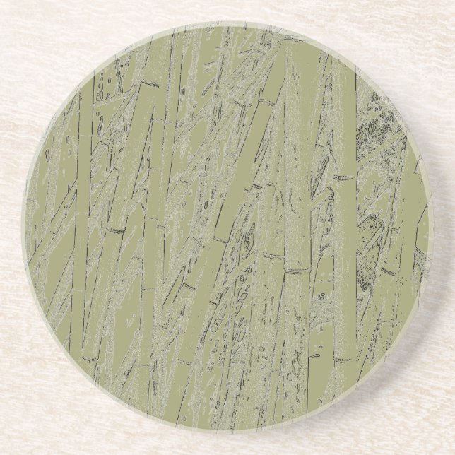 'Zen Bamboo' Beverage Coaster (Front)