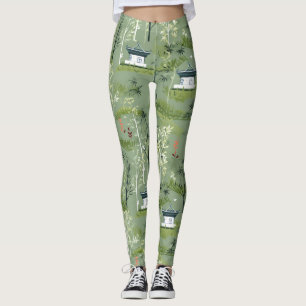 Zen Bamboo Forest Botanical Pattern (1) Leggings
