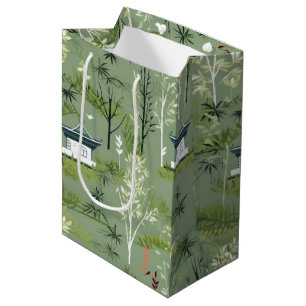 Zen Bamboo Forest Botanical Pattern (1) Medium Gift Bag