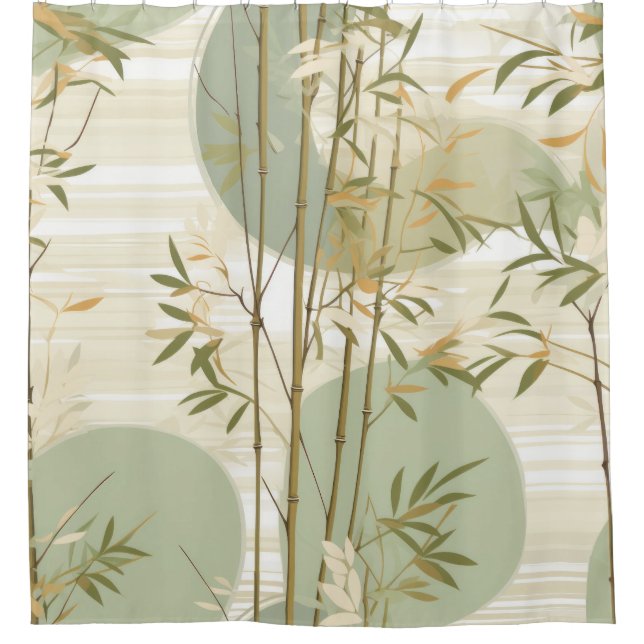 Zen Bamboo Forest Botanical Pattern (3) Shower Curtain (Front)