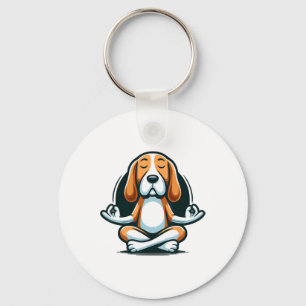 Zen Beagle Lance Canine Calmness Apparel Key Ring