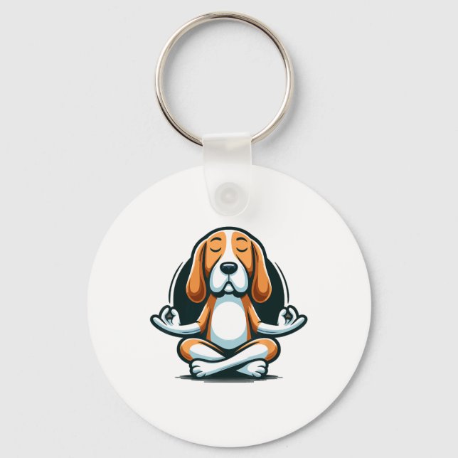 Zen Beagle Lance Canine Calmness Apparel  Key Ring (Front)