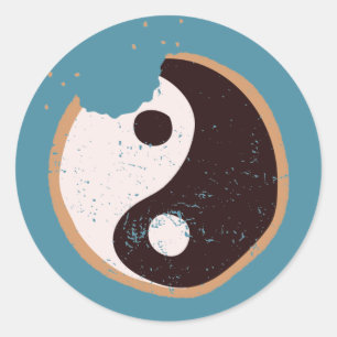 Zen Black and White Cookie Classic Round Sticker