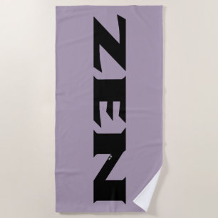 Zen black grey beach towel