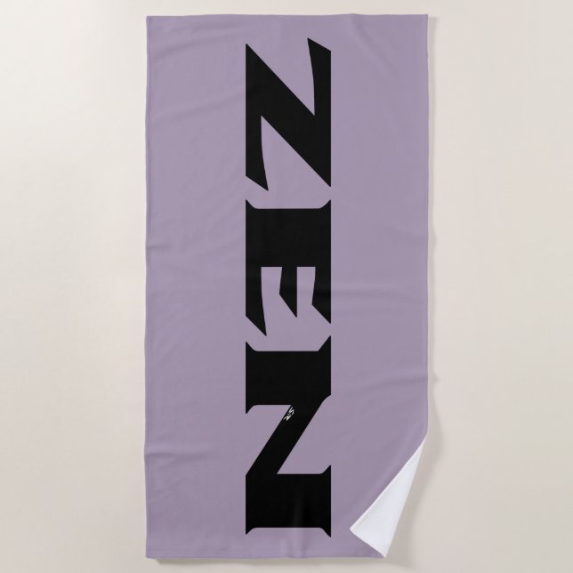 Zen black grey beach towel (Front)