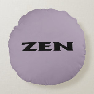 Zen black grey round poly throw pillow