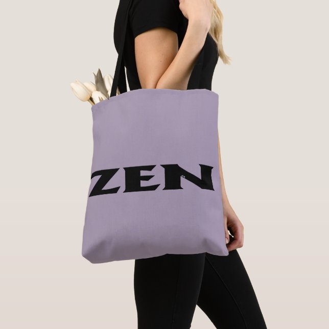 Zen black grey shoulder tote bag (Close Up)