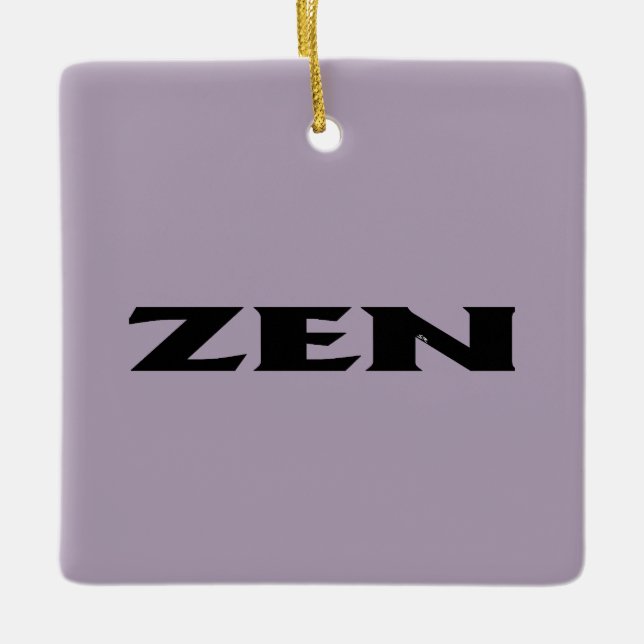 Zen black grey square ceramic ornament (Front)