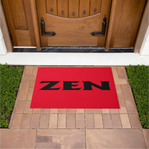 Zen black red doormat