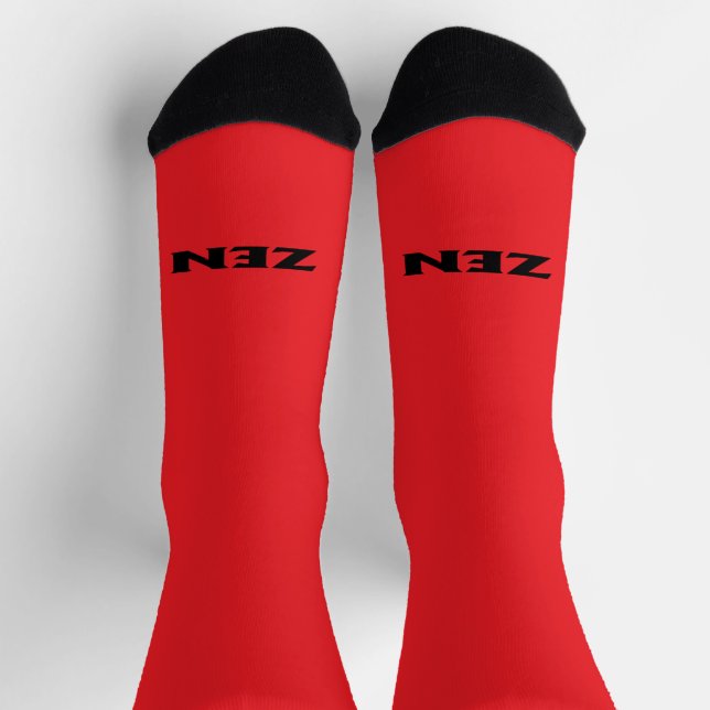 Zen black red outward premium socks (Top)