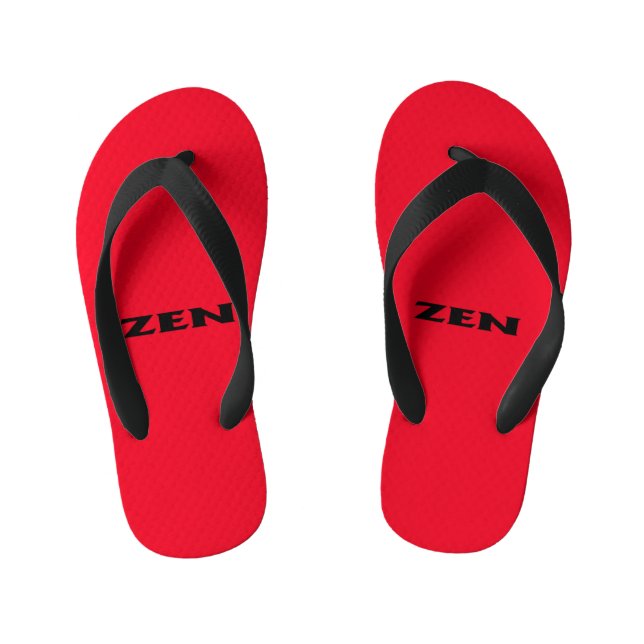 Zen black red toddler flip flops (Footbed)