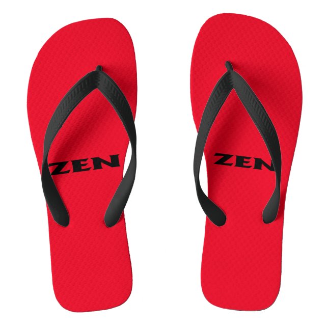Zen black red wide flip flops (Footbed)