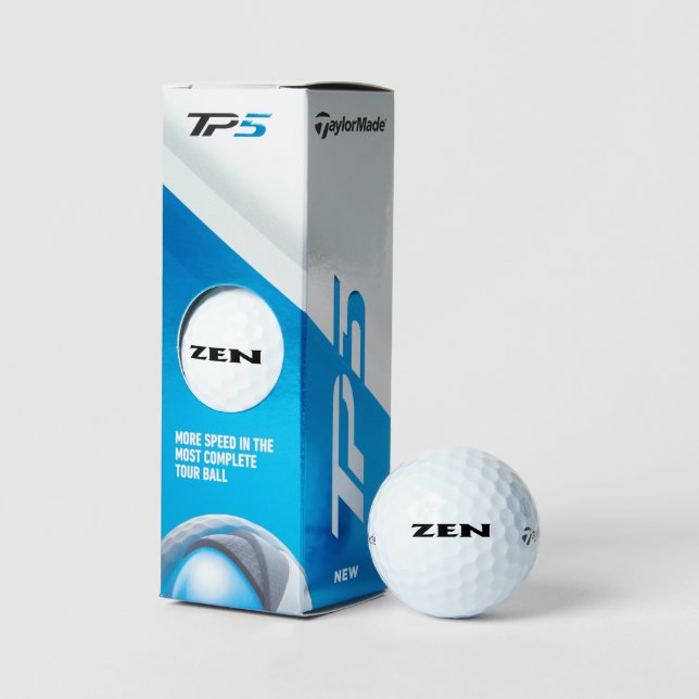 Zen black Taylor Made TP5 golf balls 3 pk (Packaging)