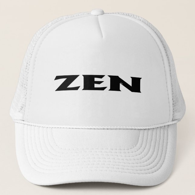 Zen black white foam trucker hat (Front)