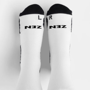 Zen black white outward high performance socks