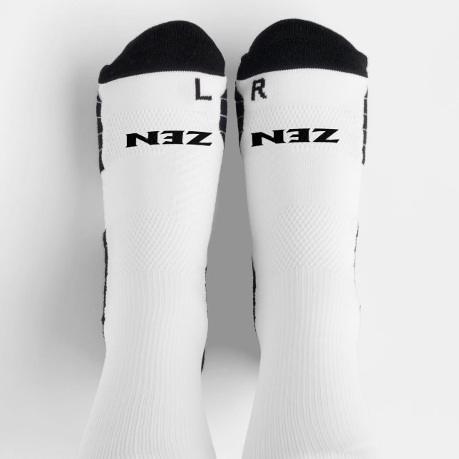 Zen black white outward high performance socks (Top)