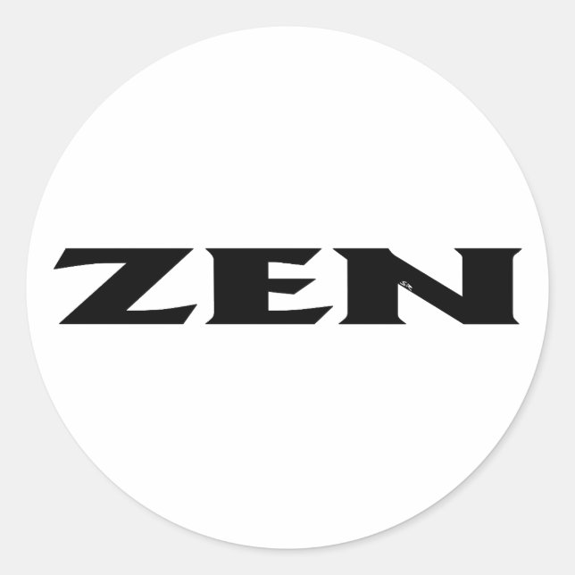 Zen black white round large stickers (Front)