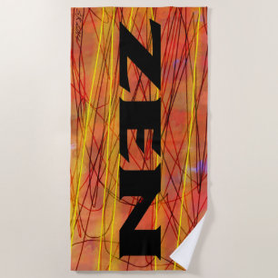 Zen black wire beach towel