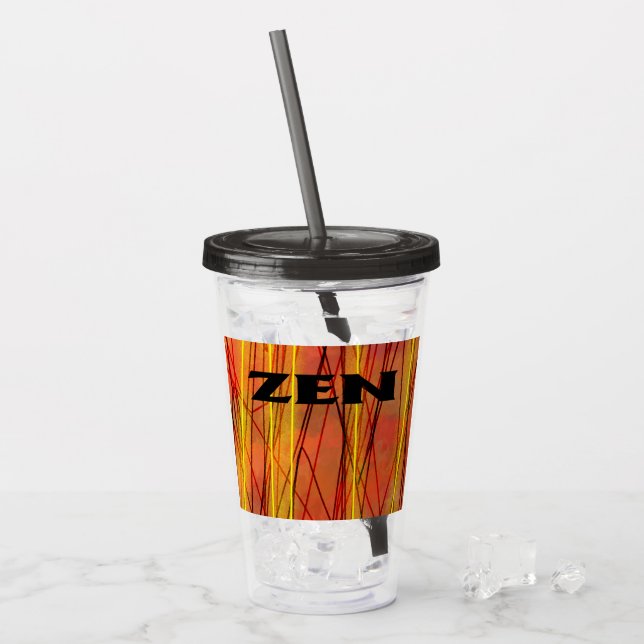 Zen black wire black acrylic tumbler (Front Ice)