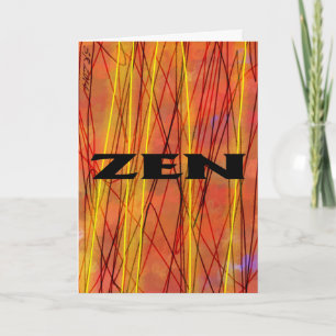 Zen black wire greeting card