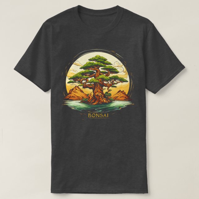 Zen Bonsai Art Bonsai Tree T-Shirt (Design Front)