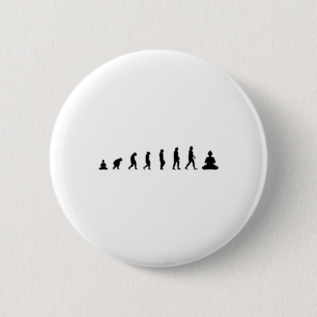 Zen Buddha Evolution Meditation Mindfulness Yoga - 6 Cm Round Badge (Front)