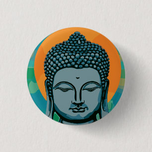 Zen Buddha Head 3 Cm Round Badge