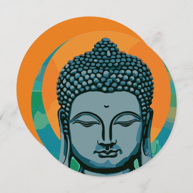 Zen Buddha Head  Invitation (Front/Back)