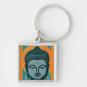 Zen Buddha Head  Key Ring