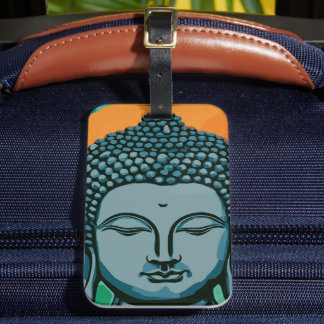 Zen Buddha Head Luggage Tag