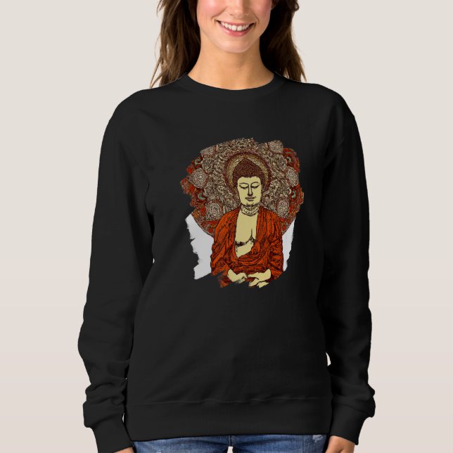 Zen Buddha Mandala Spiritual Asian Style Meditatio Sweatshirt (Front)