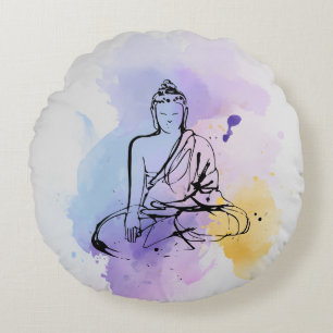Zen Buddha Round Throw Pillow