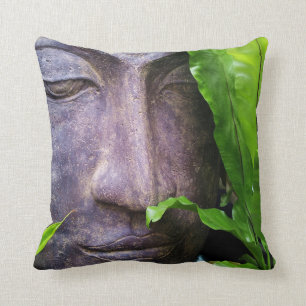 Zen Buddha Serenity Garden Green Leaves Cushion