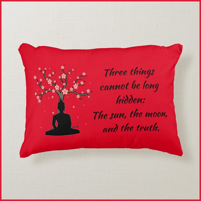 Zen Buddha Truth Proverb Quote Decorative Cushion (Creator Uploaded)