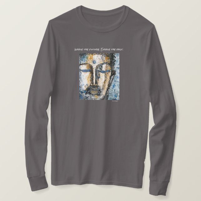 Zen Buddha Watercolor Art Men's Long Sleeve Shirt (Design Front)
