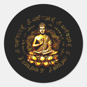 Zen Buddha Yoga Mindfulness Peace  Classic Round Sticker