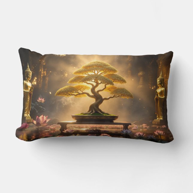 ZEN BUDDHISM - BONSAI TREE - LUMBAR CUSHION (Front)
