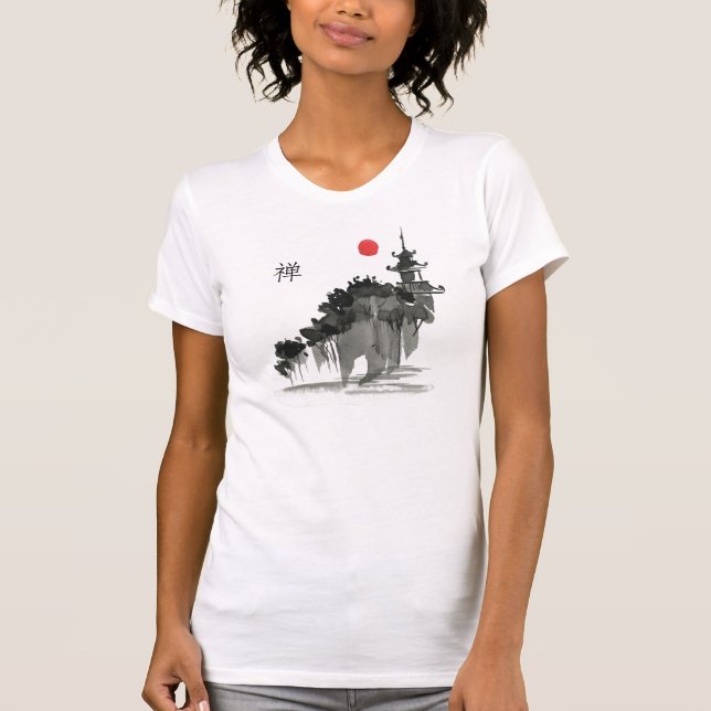 Zen Buddhism Monastry in the sun T-Shirt (Front)