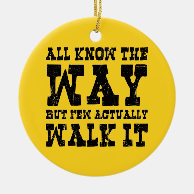 Zen Buddhism Spaghetti Western Style Ceramic Tree Decoration (Front)