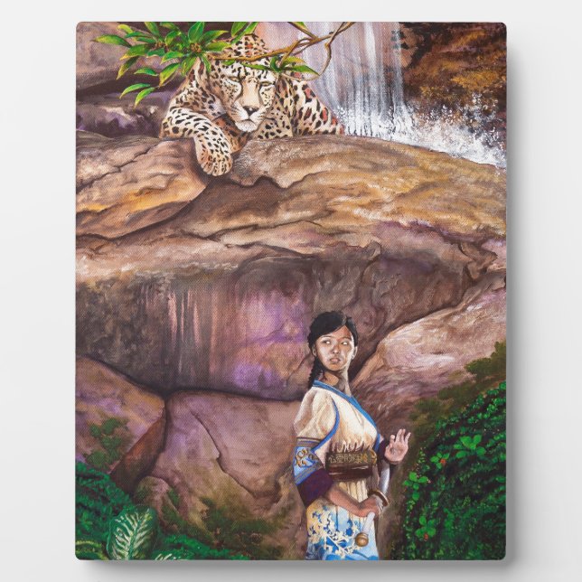 Zen Buddhist Tiger and Strawberry Plaque (Front)