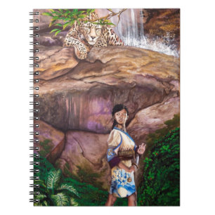 Zen Buddhist Tiger and Strawberry Spiral Notebook